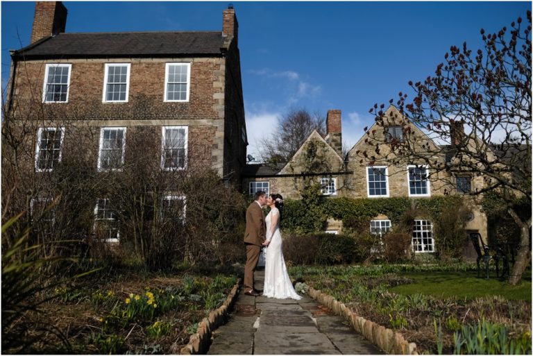 crook hall wedding couple
