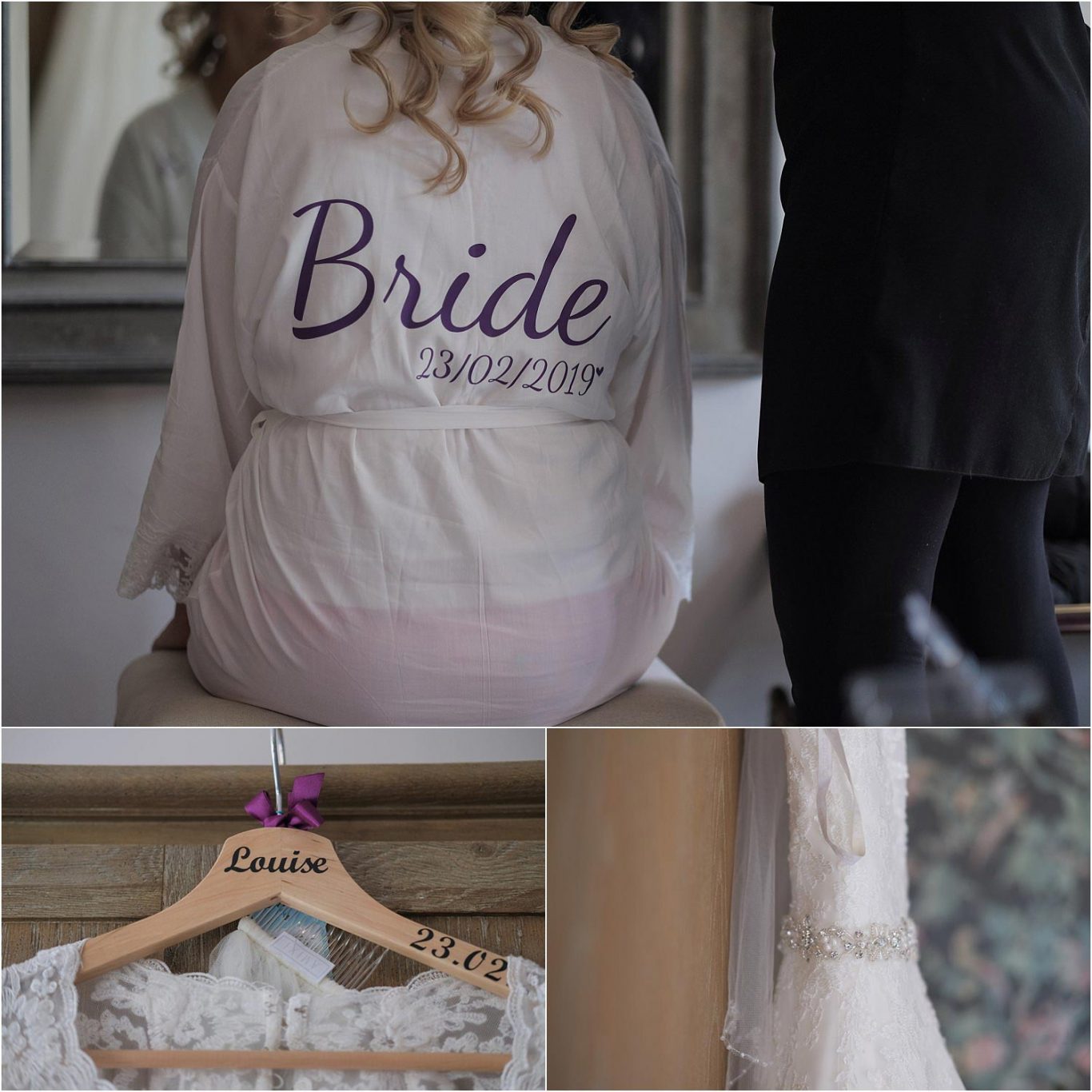 A stunning wedding dress gracefully displayed on a hanger, a perfect subject for wedding photography.